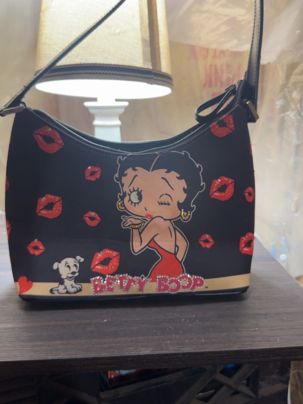 Antique Betty Boop Black Shoulder Bag